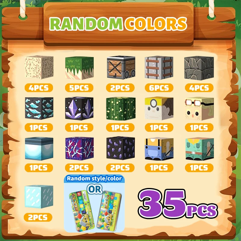 Blocos de Construção Magnéticos – 35 Peças