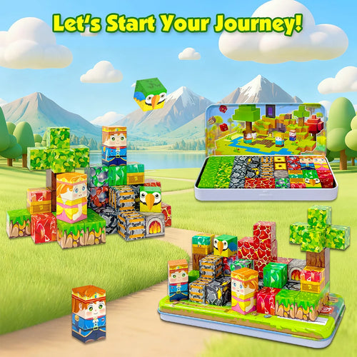 Blocos de Construção Magnéticos – 35 Peças